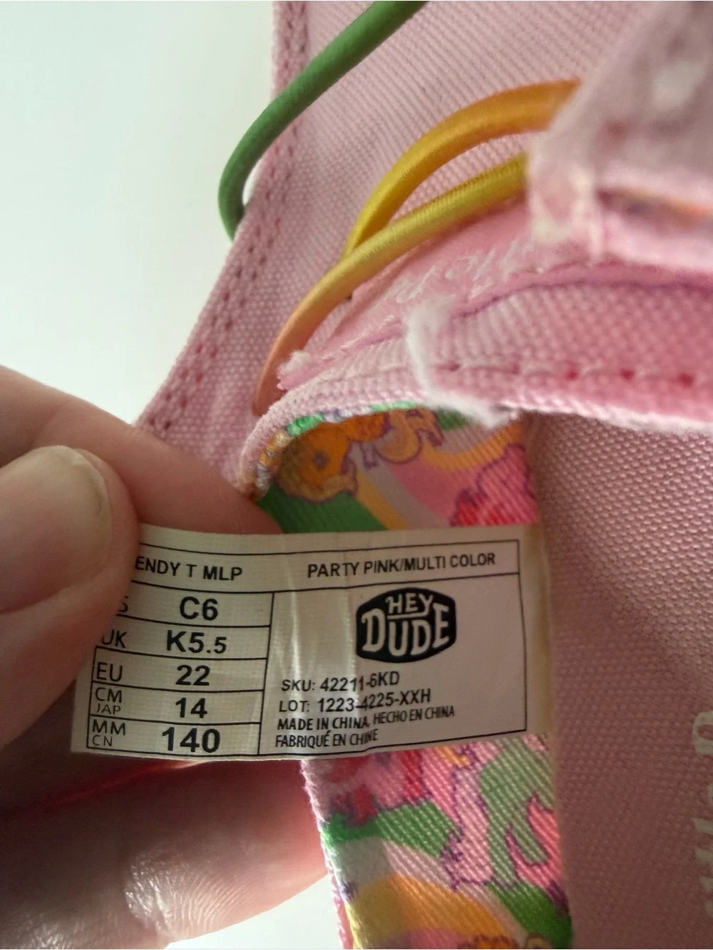 My Little Pony Hey Dude Kids' Pink Canvas Slip-On Sneakers with Multicolor Trim